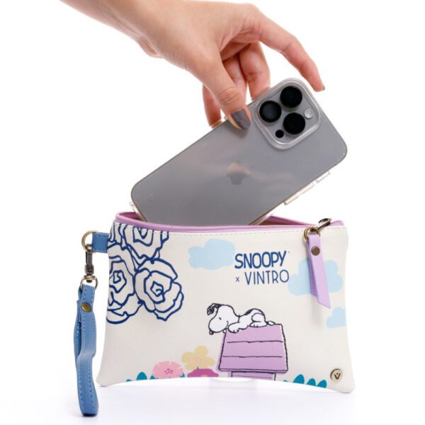 COSMETIQUERA O MONEDERO PARA MUJER RUANDA FLORES SNOOPY EN CUERO VEGANO - Imagen 6